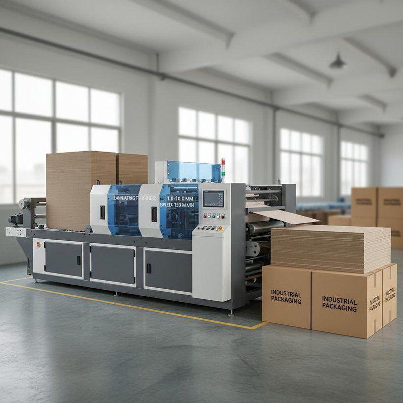 Kağıt Membran Malzemesi Yüksek Hızlı Flüt Laminatörü Laminasyon Kalınlığı Aralığı 1 ila 10 mm ve Endüstri İçin Ambalaj Tipi Kartonlar